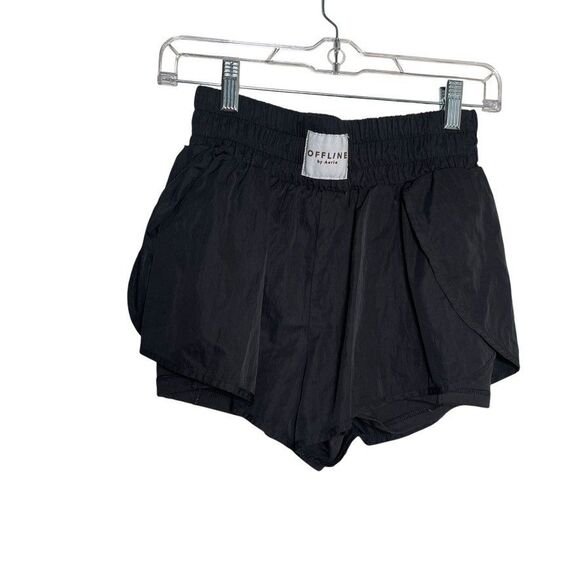 Offline By Aerie Shorts Women's Small Black Lined Athletic The Hugger Active - Picture 1 of 11